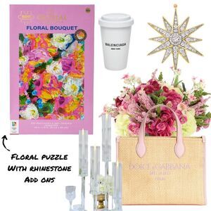 Floral Puzzle With Rhinestone Add Ons